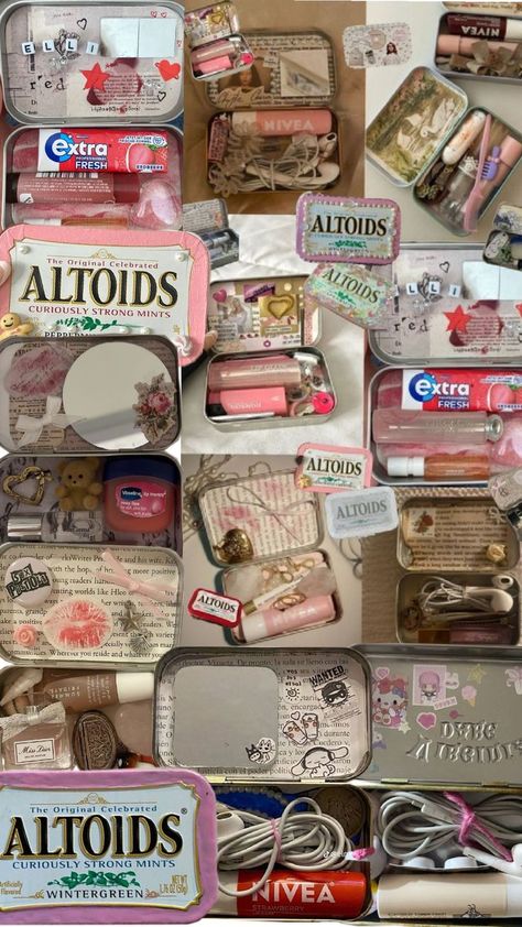 Altoid Mint Tin Crafts, Decorated Altoid Tins, Pill Box Diy, Altoids Wallets, Altoids Mints, Altoid Wallet, Tin Wallet, Altoids Wallet, Mint Tin Crafts