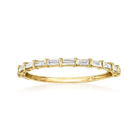 .19 ct. t.w. Baguette Diamond Ring in 14kt Yellow Gold. Size 7 Italian Gold Jewelry, Baguette Diamond Ring, Diamond Rings With Price, Pearl Strands Necklace, Diamond Tennis Necklace, Baguette Diamond Rings, Baguette Ring, Diamond Birthstone, Gold Sign