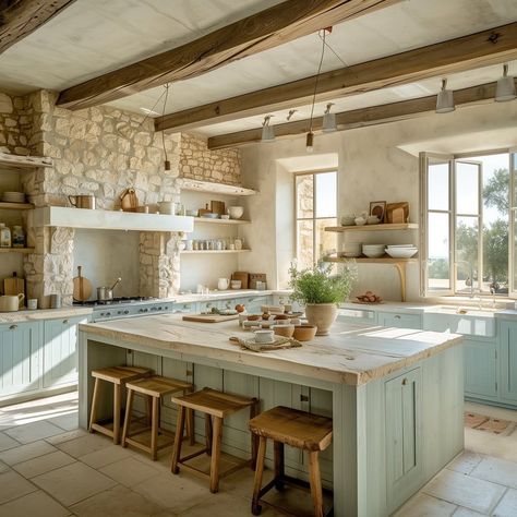 Archives Galore | Would you live in this French Cottage in Provence, France? 🇫🇷 Swipe left until you find your dream room 🤍What’s your favorite part? - Tag... | Instagram Provence France House Interiors, Provence Style Kitchen, French Countryside Cottage, French Cottagecore Aesthetic, French Modern Kitchen Design, Provence House Interior, French Cottage Kitchens Inspiration, French House Interior Provence France, French Country House Provence