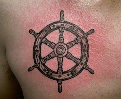 Helm Tattoo, Ship Wheel Tattoo, Marine Tattoos, Black Lotus Tattoo, Family Quotes Tattoos, Wheel Tattoo, Boat Wheel, Compass Tattoo Design, Man Tattoo