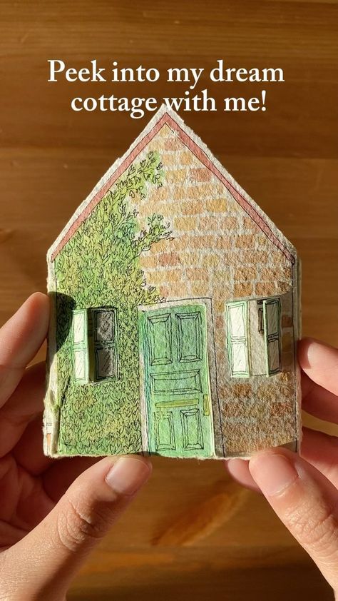 Rachel Kim | Artist and Illustrator | Oh to be a tiny person and live in this cottage! If you’re interested in making this paper dollhouse with me, the full tutorial is… | Instagram Paper Dollhouse, Tiny Person, Artist Tutorials, Storybook Art, Paper Doll House, Paper House, House Art, Pop Up Book, Easy Diy Art