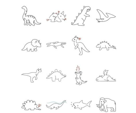 Small Best Friend Tattoos Dinosaur, Tattoo Ideas Small Dinosaur, Delicate Dinosaur Tattoo, Dino Sibling Tattoos, Finger Tattoos Dinosaur, Cute Dinosaur Line Art, Nessy Tattoo Design, Mini Tattoos Dinosaur, Dinosaur Tiny Tattoo