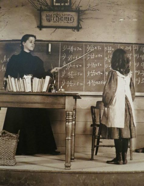 Miss Lillian Pratt and her student In Sudbury, Mass. - 1889 ♥ Old School House, Spring Awakening, Hotel Transylvania, School House, Vintage School, Photo Vintage, Vintage Life, Old Photographs, Days Gone