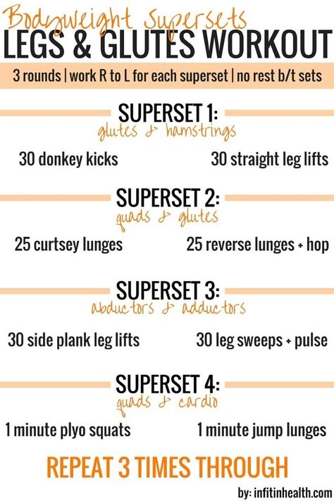 Supersets are a style of strength training where you perform one movement/exercise and immediately move to the next exercise without a break, usually targeting the same muscle group(s) with both exercises. There are MANY different kinds of superset workouts, but for this one, let's focus o  #circuit Legs Glutes Workout, 30 Days Workout Challenge, Water Fitness, Lower Body Workouts, Cardio Workout At Home, Super Sets, Leg Workouts, Health Challenges, Fit Girl Motivation