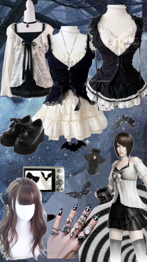 Dark Kawaii Outfits, Protagonist Outfit, Barbie Coquette, Horror Protagonist, Vampire Clothes, Gloomy Coquette, Horror Game Protagonist, Game Protagonist, Horror Style