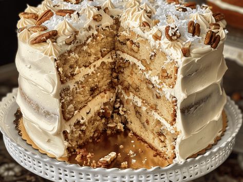 Italian Cream Cake Recipe: Decadent Southern Dessert Perfection ~ Polishing Pemberley Italian Dream Cake, Creole Desserts, Quick Italian Cream Cake Recipe, Italian Cream Cheese Cake, Italian Rum Cake, Italian Wedding Cake, Italian Cream Cake Recipe, My Cake School, German Apple Cake