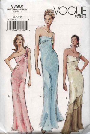 Formal Dress Patterns, Estilo Kardashian, Maxi Evening Dress, Vintage Formal Dresses, Gown Pattern, Vintage Dress Patterns, Vogue Sewing, One Shoulder Gown, Vogue Sewing Patterns