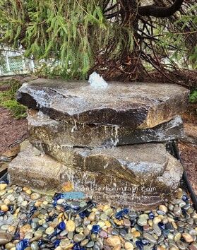 Waterfall Backyard, Boulder Fountain, Yard Water Fountains, Backyard Water Features, Yard Fountain, Pondless Water Features, Stone Water Features, Pondless Waterfall, Diy Water Feature