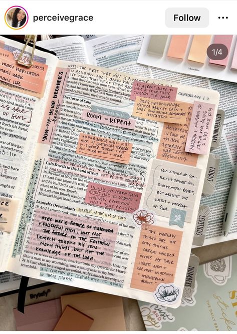 Bible Scrapbooking Ideas, Aesthetic Bible Notes, Decorated Bible, Bible Study Journal Ideas, Study Journal Ideas, Bible Highlighting, Daily Spread, Bible Journal Notebooks, Learn The Bible