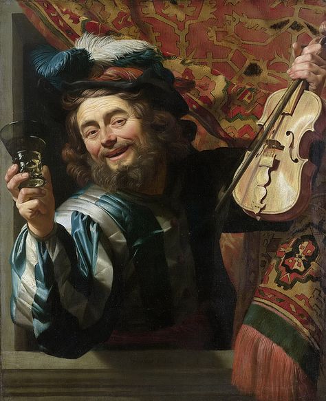 Gerard van Honthorst - A Cheerful Violin Player, 1623 Frans Hals, Baroque Painting, Jan Van Eyck, Sandro Botticelli, Dutch Golden Age, Baroque Art, The Violin, Dutch Painters, Art People