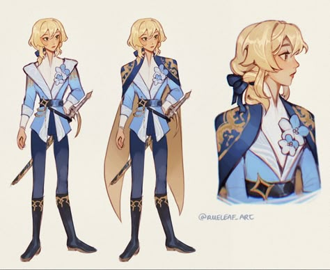 Genshin Outfit Fanart, White Character Outfits, Lumine Redesign Genshin, Dnd Sailor Character Design, Prince Character Art, Sailor Character Design, Prince Concept Art, Lumine Redesign, Dnd Character Outfits