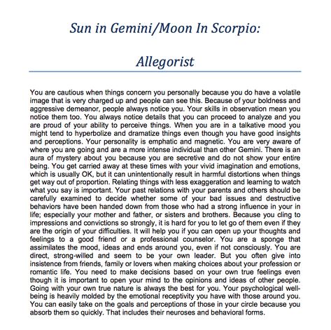 Gemini Sun/Scorpio Moon - Allegorist Sun In Aquarius Moon In Pisces, Aquarius Sun Pisces Moon, Aquarius Sun Scorpio Moon, Gemini Sun Scorpio Moon, Aquarius Vibes, Sun Scorpio, Sun In Aries, Sun In Gemini, Sun In Libra