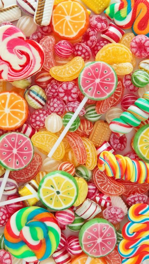 Candy wallpaper by ____S - 4b - Free on ZEDGE™ Candy Photography, Candy Background, Lollipop Cake, Cake Pop Stands, Cake Pop Sticks, Fruits Images, Food Wallpaper, Sour Candy, Colorful Candy