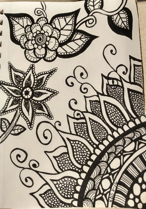 Zentangle Eyeball Art, Sunflowers And Daisies, Art Studio Room, Relaxing Art, Zentangle Artwork, Zentangle Drawings, Doodle Art Designs, Mandala Coloring Pages, Mandala Coloring