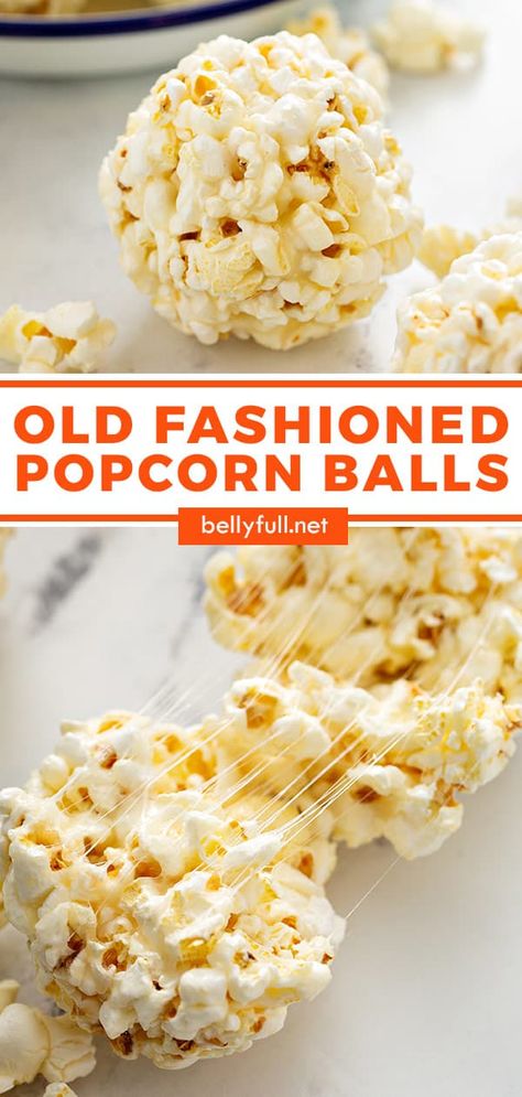 Old Fashioned Popcorn Balls from your childhood! This classic recipe is easy, sticky sweet, delicious, and timeless. Great for a party, holiday, or any occasion. Loved by kids and adults alike! Winter Popcorn, Popcorn Balls Recipe Easy, Make Marshmallows, Popcorn Balls Recipe, Popcorn Recipes Easy, Marshmallow Recipe, Vintage Popcorn, Marshmallow Popcorn, How To Make Marshmallows