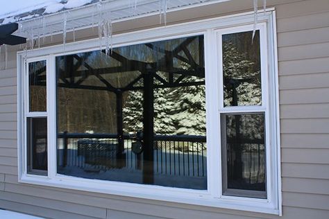 Picture Window Replacement Ideas, Picture Window With Side Windows, Windows Exterior Ideas, Sliding Windows Ideas, Modern Window Design Exterior, Modern Windows Exterior Design, Window Grill Design Modern Ideas, Window Styles For Homes, Big Front Window