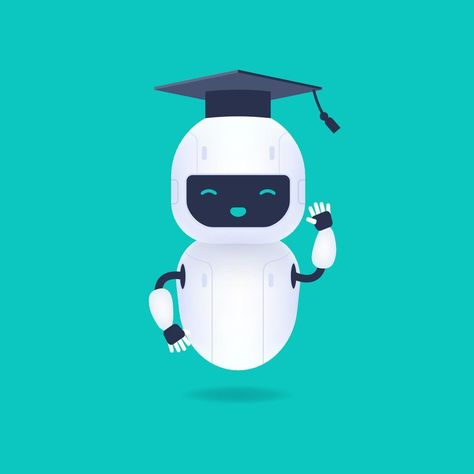 Wearing Graduation Cap, Friendly Robot, Graduation Cap, Machine Learning, Vector Art, The White, Royalty Free, For Free, Quick Saves