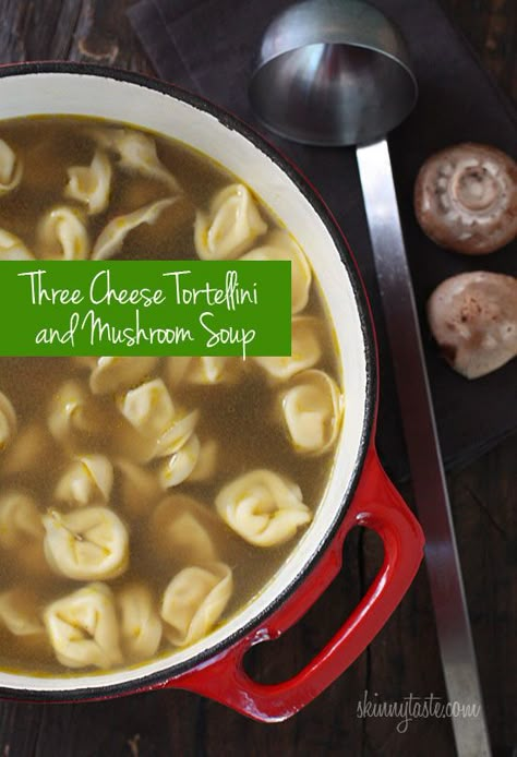 Mushroom Tortellini Soup, Soup Skinnytaste, Three Cheese Tortellini, Mushroom Tortellini, Dinner Ideas Air Fryer, Cheese Tortellini Soup, Cheese Tortellini, Skinnytaste Recipes, Tortellini Soup