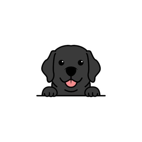 Cute black labrador retriever puppy cart... | Premium Vector #Freepik #vector #animal-mascot #mascot #funny-cartoon #mascot-design Cartoon Black Lab, Black Dog Cartoon Illustration, Labrador Drawing Cartoon, Black Labrador Drawing, Black Dog Drawing, Black Lab Drawing, Cartoon Labrador, Lab Cartoon, Labrador Illustration