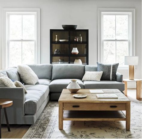 Small L Shaped Couch, L Shaped Sofa Designs, Blue Sectional, Grey Couch Living Room, Corner Sectional Sofa, Grey Couch, Grey Sectional, L Shaped Couch, Interior Luxury