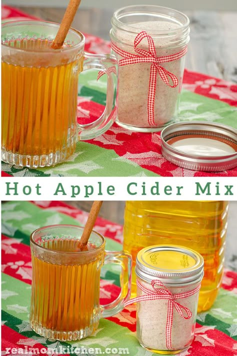 Apple Cider Mix In A Jar, Apple Cider Mix Recipe, Diy Drink Mixes, Hot Drink Mixes, Christmas Open House Ideas, Apple Cider Recipes, Apple Cidar, Diy Apple Cider, Warm Winter Drinks