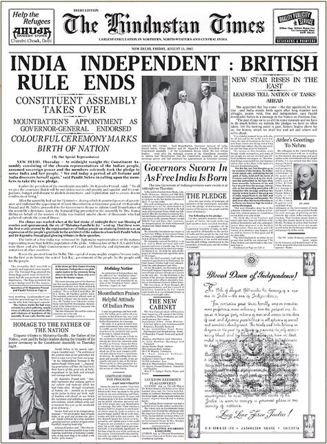 India 15 August, 1947 India, 15 August 1947, Freedom Fighters Of India, India Quotes, Ancient Indian History, Independence Day Special, Happy Independence Day India, Independent Day