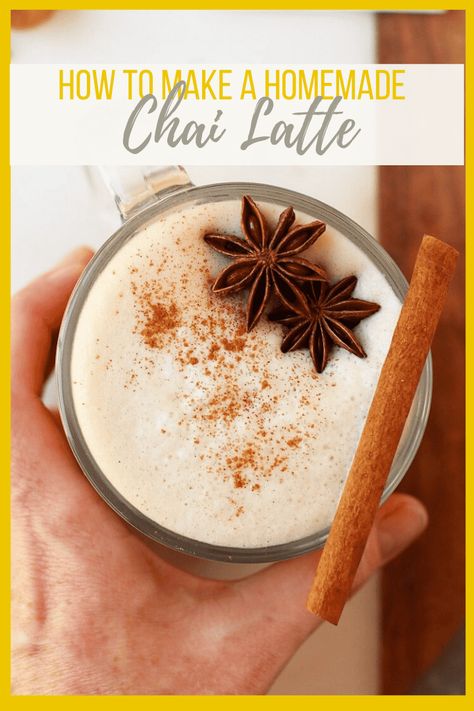 Save money and learn how to make a chai tea latte at home! A warm and spicy spiced tea blended with frothed milk for only a fraction of the price! Made in under 10 minutes. Tuna Lunch Ideas, Slow Cooker Drinks, Tuna Lunch, Eggs Diet, Eggs Protein, Homemade Chai Tea, Spicy Tea, Chai Latte Recipe, Chai Masala