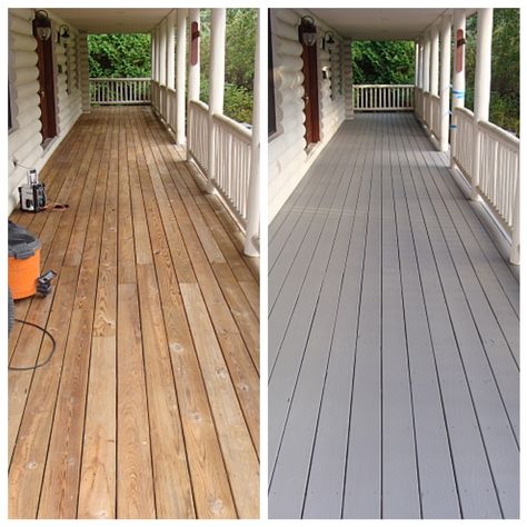 Painting a porch floor is easy, but don't do it the wrong way. Check out my tips on how to prep and paint wooden porch flooring. Painting A Porch, Painted Deck Floors, Porch Floors, Painted Porch Floors, Patio Redo, Painted Porch, Floor Paint Colors, Porch Wood, White Porch