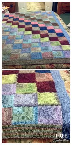 Knit Mitered Square, Mitered Square Blanket, 10 Stitch Blanket, Knit Throw Blanket Pattern, Knitted Squares Pattern, Baby Blanket Knitting Pattern Easy, Knit Afghan Patterns, Knit Afghan, Knitted Blanket Squares