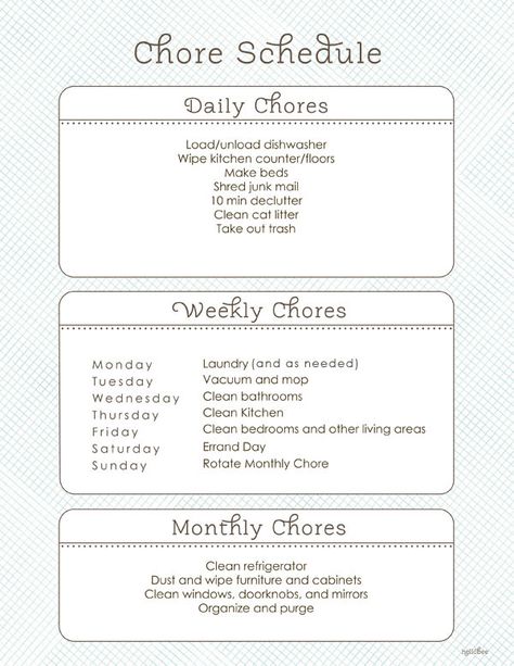 Chore Schedule, Daily Cleaning Schedule, Weekly Chores, Cleaning Schedules, Weekly Cleaning Schedule, Chore List, Cleaning And Organization, Chore Charts, Weekly Cleaning