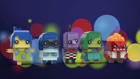 LEGO IDEAS - Inside Out Brickheadz Collection Lego Inside Out, Legos Sets, Lego Museum, Lego Brickheadz, Movie Inside Out, Diy Lego, 2 House, Disney Pixar Movies, Lego Bricks