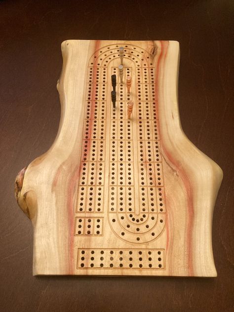 Handmade Christmas Gifts For Kids, Homemade Crib, Cribbage Board Ideas, Large Cribbage Board, Cribbage Table, Laser Engraver Projects, Unique Cribbage Board, Engraver Projects, Cribbage Board Template