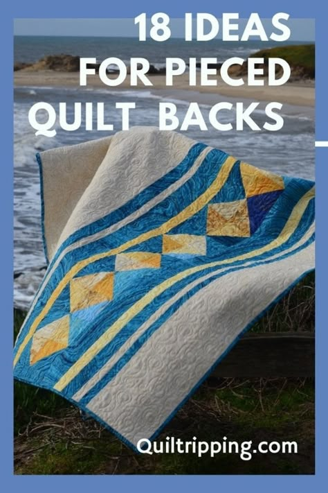 18 Ideas For a Unique Pieced Quilt Back - Quiltripping Quilt Backing Ideas Layout, Quilt Back Ideas Simple, Pieced Quilt Backs, Quilt Backing Ideas, Quilt Back Ideas, Backing Ideas, Backing A Quilt, Unique Quilt Pattern, Herringbone Quilt