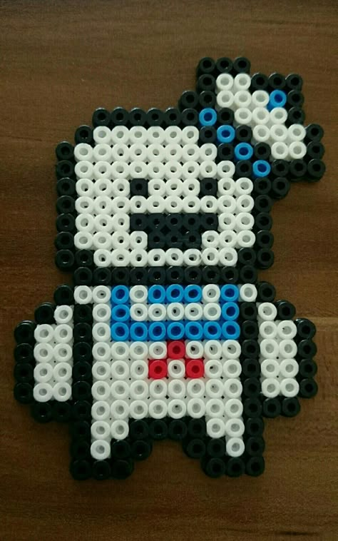 The Stay Puft Marshmallow Man from Ghostbusters made from perler beads. Ghostbusters Perler Beads, Birthday Perler Beads, Horror Perler Beads, Perler Bead Mario, Melt Beads Patterns, Melt Beads, Stay Puft Marshmallow Man, Easy Perler Beads, Marshmallow Man