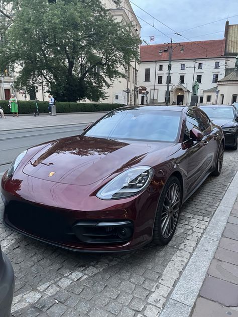 Burgundy Car, White Porsche, Cars Garage, Garage Outdoor, Aesthetic Motivation, Money Life, City Road, Car Goals, Classy Cars