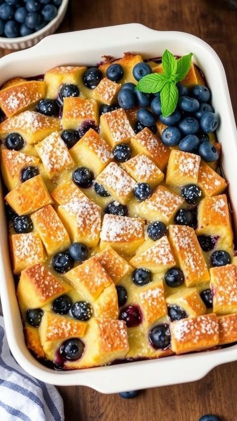 Start your Easter morning off right with a delicious Overnight Blueberry French Toast Casserole! This make-ahead recipe is perfect for a hassle-free brunch, allowing you to enjoy time with family while indulging in gooey blueberries and fluffy bread. Impress your guests with this flavorful dish, featuring simple ingredients that come together effortlessly. Get ready for a stress-free celebration that everyone will love. Ready to simplify your brunch plans? Discover more make-ahead Easter recipes on our blog! Easter Brunch Recipes, Blueberry French Toast Casserole, Easter Brunch Ideas, Fluffy Bread, Toast Casserole, Easter Brunch Food, Blueberry French Toast, Overnight Blueberry French Toast, Easter Morning