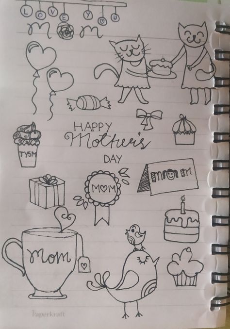 Mother Doodle Art, Cute Mother’s Day Doodle, Mothers Day Doodles Easy, Mom Doodle Art, Mother’s Day Simple Drawing, Mother’s Day Doodles, Doodles Mothers Day, Mother’s Day Drawing, Cute Mothers Day Drawings