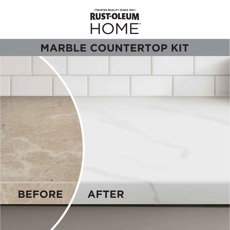 Rust-Oleum HOME Countertop White Marble Satin Countertop Refinishing Kit (Kit) Lowes.com Painted White Countertops Diy, Bathroom Counter Top Redo, Resurface Bathroom Countertops, Stick On Countertop, Peal And Stick Counter Top Ideas, Redone Countertops, Temporary Countertops, Painting Old Countertops, Glitter Countertop Kitchen Counters