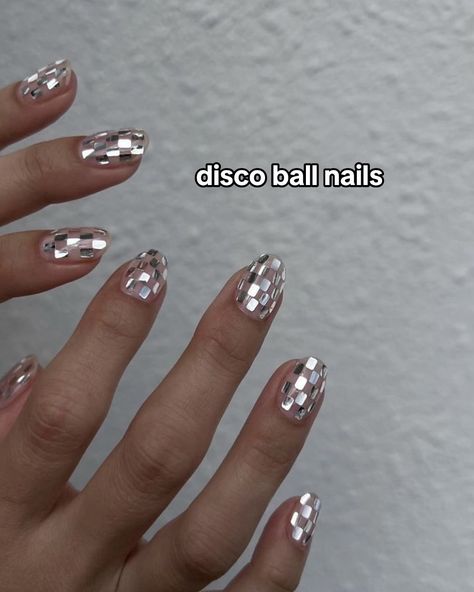 #trends #2025fashiontrends New Nail Trends 2025, Disco Ball Nails Designs, Mirror Ball Nails, Nails Trend 2025, Nail Trend 2025, Trending Nails 2025, 2025 Nails Trend, Nails 2025 Trends, Nail Trends 2025