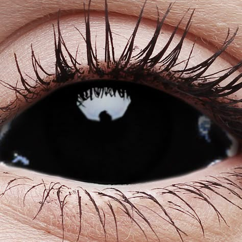 Blackout Contact Lenses, I got to a Catholic school and  I want these to freak out my teachers and friends Sclera Lenses, Cool Contacts, Colored Eye Contacts, Alluka Zoldyck, Trendy Eyeshadow, Eye Contact Lenses, Eye Contacts, Demon Eyes, Halloween Contacts