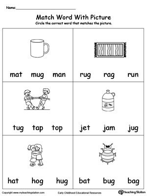 **FREE** UG Word Family Workbook for Preschool Worksheet. Topics: Reading, and Word Families. Ug Word Family, Ap Word Family, Kindergarten English Worksheets, Kg Worksheets, Word Families Printables, Kindergarten Word Families, Cvc Worksheets, Cvc Words Worksheets, Kindergarten Phonics Worksheets