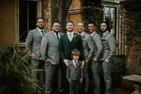 Emerald Green Groomsmen, Green Groomsmen Suits, Green Groomsmen, Jewel Tone Green, Emerald Wedding Colors, Green Wedding Suit, Villa Siena, Dark Green Wedding, Wedding Groomsmen Attire