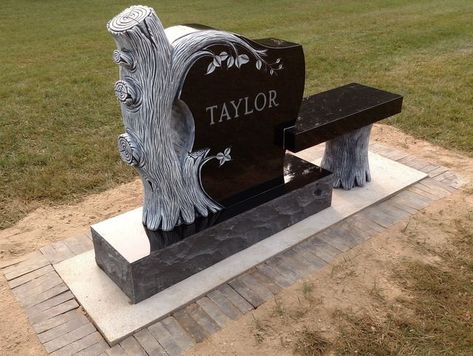 Monument Ideas, Headstone Ideas, Grave Headstones, Tombstone Designs, Cemetery Monuments, Prayer Garden, Memorial Benches, Port Huron, Memorial Flowers