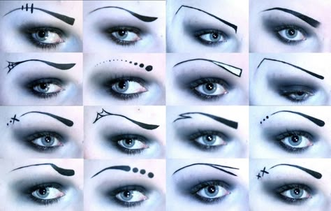 Goth eyebrows Gothic Eyebrows, Goth Eyebrows, Goth Eye Makeup, Eyebrow Design, Punk Makeup, Arte Peculiar, Alt Makeup, Trad Goth, Swag Makeup