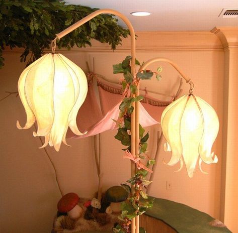 LOVE these lights!! The whole room is amazing, really, but LOVE, LOVE the lights!! Are they DIY?? Disney Kids Rooms, Enchanted Forest Nursery, Forest Bedroom, Forest Room, Fairy Nursery, Fairy Bedroom, Fairy Room, Children Furniture, Nursery Room Design