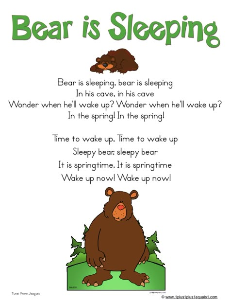 Bear hibernation song Hibernation Preschool Crafts, Preschool Hibernation, Hibernation Preschool Activities, Hibernation Crafts, Hibernation Activities, Hibernation Preschool, Bears Preschool, Bear Songs, Animals In Winter