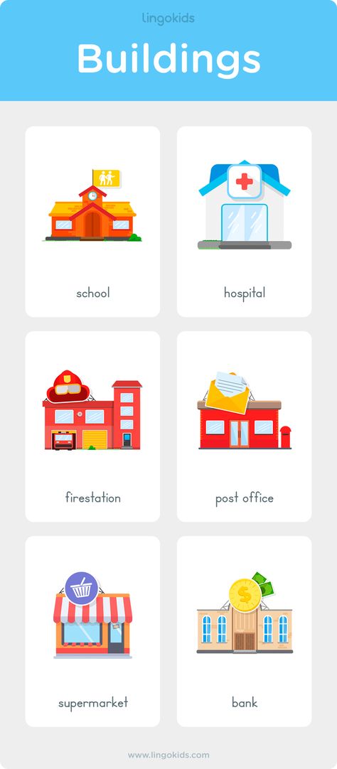 Places in Town (Buildings) #esl #printable #activities #english #flashcards #building #englishvocabulary #englishlanguage #learning #learnenglish My Town Activities Preschool, Preschool English Activities Learning, Build A City Printable Free, Places In Town Flashcards, My Town Activities, Kids Building Activities, Ingles Kids, English Flashcards, Alphabet Crafts Preschool