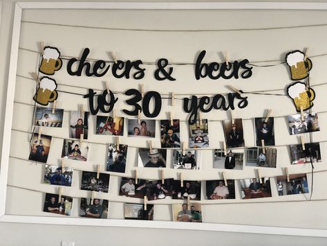 Big 30 Birthday Ideas Men, 30th Bday Party Decorations, Diy 30th Birthday Decorations Men, Male 30th Birthday Decorations, Thirty Party Themes 30th Birthday For Men, Beer 30th Birthday For Men, 30th Birthday Beer Theme, Birthday Picture Banner, Dirty 30 Party