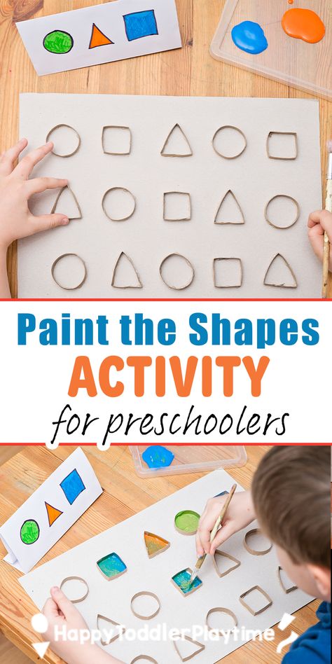 Shapes Preschool Crafts, Shapes Activity, Educational Toddler Activities, Shape Activities, Shape Activities Preschool, Activity For Preschoolers, Alphabet Activity, Baby Play Activities, Shapes Preschool