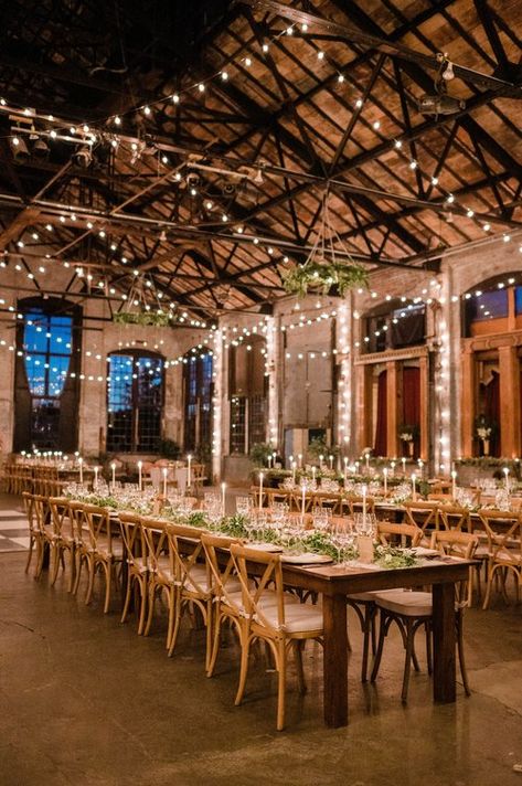 Basilica Hudson Wedding — Kim-Trang Photography Indoor Venue Decoration Wedding, Wedding Reception Lights Indoor, Wedding Venue Ideas Indoor Receptions, Industrial Venue Wedding, Rustic Modern Wedding Venues, Elegant Industrial Wedding, Wedding Venues Indoor Receptions, Warehouse Wedding Decor, Indoor Wedding Venue Ideas